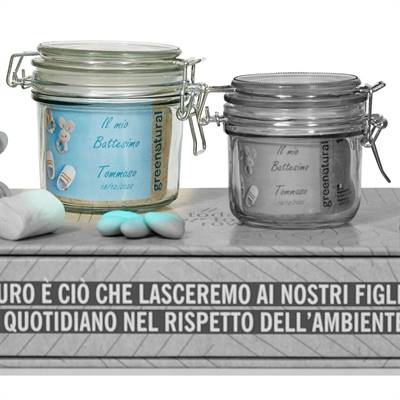 BOMBONIERA EXCLUSIVE Vasetto 350g + etichetta + saponetta personalizzata